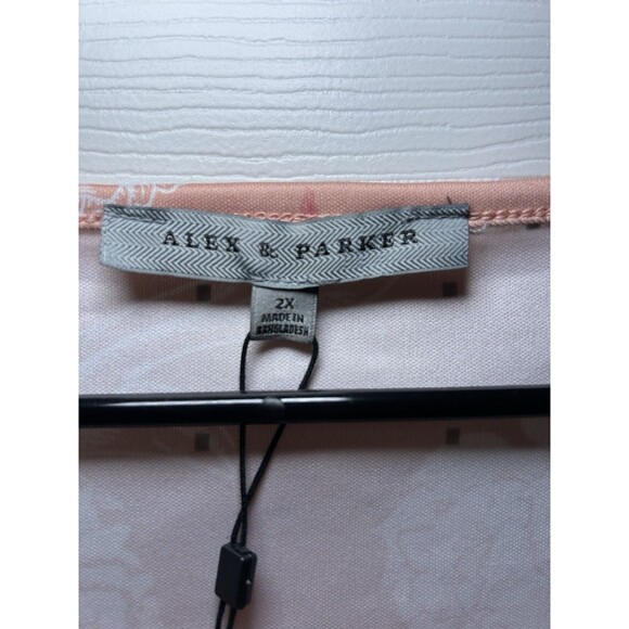 Alex & Parker Women’s Plus Size Sparkle Floral Tie Waist Dress Pink Size 2X NWT - Picture 4 of 9